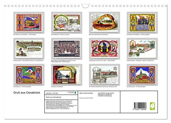 Produktbild: Gru&szlig; aus Osnabr&uuml;ck (Wandkalender 2026 DIN A3 quer), CALVENDO Monatskalender
