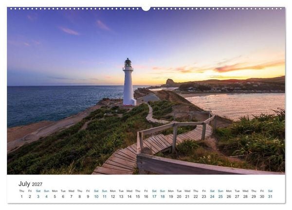 Produktbild: Lighthouses of New Zealand (High Quality Premium Wall Calendar 2027 DIN A2 landscape),CALVENDO 12 Month Wall Calendar