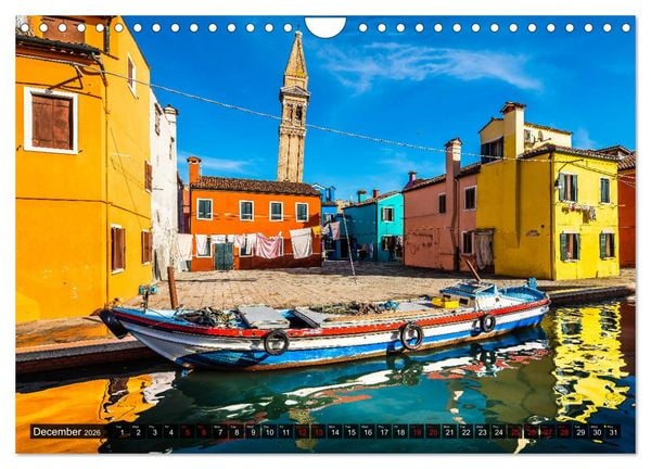 Produktbild: Burano - The colourful island (Wall Calendar 2026 DIN A4 landscape), CALVENDO 12 Month Wall Calendar