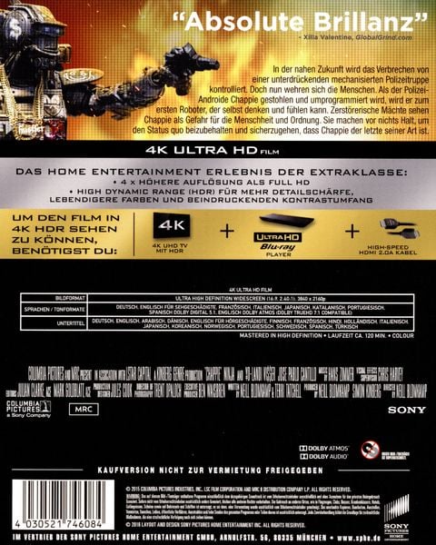 Produktbild: Chappie (4K Ultra HD)