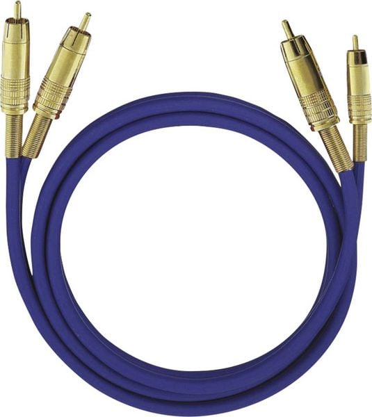 Cinch Audio Anschlusskabel [2x Cinch-Stecker - 2x Cinch-Stecker] 2.00 m Blau vergoldete Steckkontakte Oehlbach NF 1 Mast