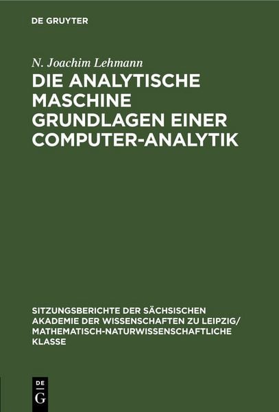 Produktbild: Die analytische Maschine Grundlagen einer Computer-Analytik