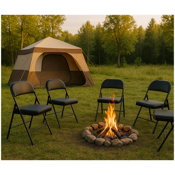 Produktbild: HTI-Living Klappstuhl Wedigo PVC Schwarz 4er Set Klappstuhl Wedigo PVC Schwarz 4er Set