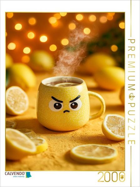 CALVENDO Puzzle Wütender Zitronentee - Sauer macht lustig im Tassenformat | 2000 Teile Lege-Größe 90x67cm Foto-Puzzle für glückliche Stunden