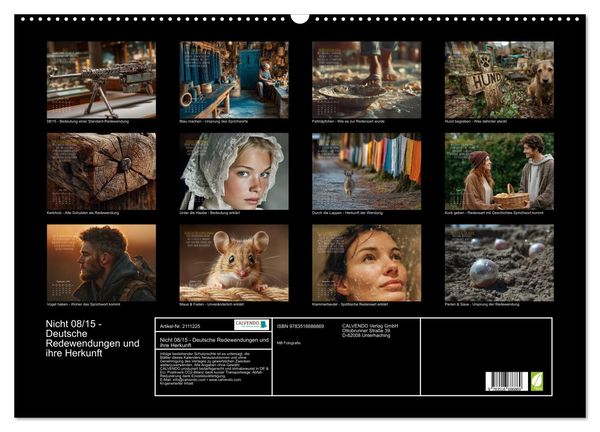 Produktbild: Nicht 08/15 - Deutsche Redewendungen und ihre Herkunft (Wandkalender 2026 DIN A2 quer), CALVENDO Monatskalender