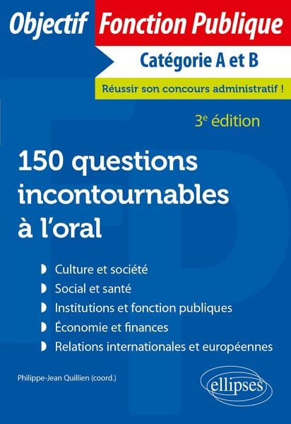Produktbild: 150 questions incontournables &agrave; l'oral - 3e &eacute;dition