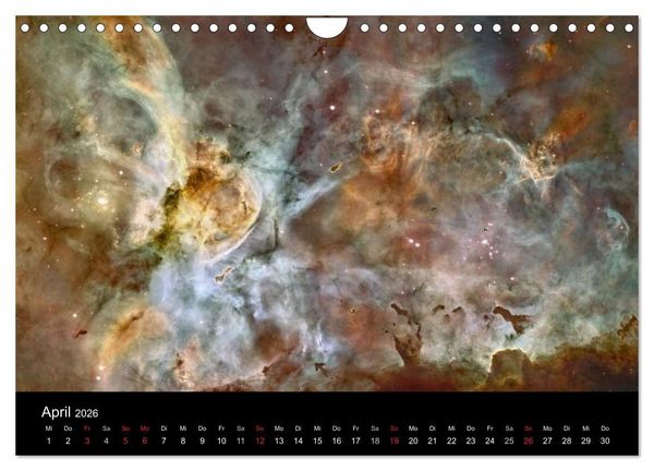 Produktbild: Der Weltraum. Spektakul&auml;re Gasnebel und Galaxien (Wandkalender 2026 DIN A4 quer), CALVENDO Monatskalender