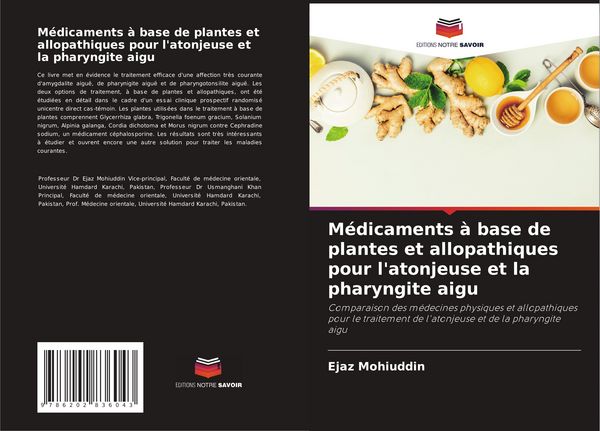 Produktbild: M&eacute;dicaments &agrave; base de plantes et allopathiques pour l'atonjeuse et la pharyngite aigu