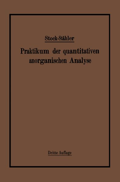 Produktbild: Praktikum der quantitativen anorganischen Analyse