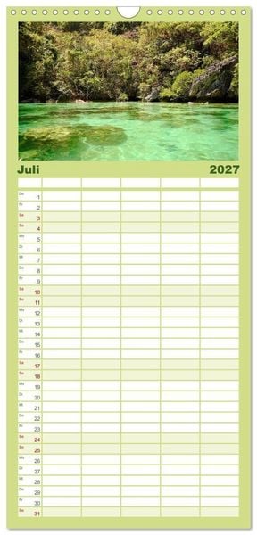 Produktbild: Familienplaner 2027 - S&uuml;dostasien - Thailand, Philippinen, Bali mit 5 Spalten (Wandkalender, 21 x 45 cm) CALVENDO