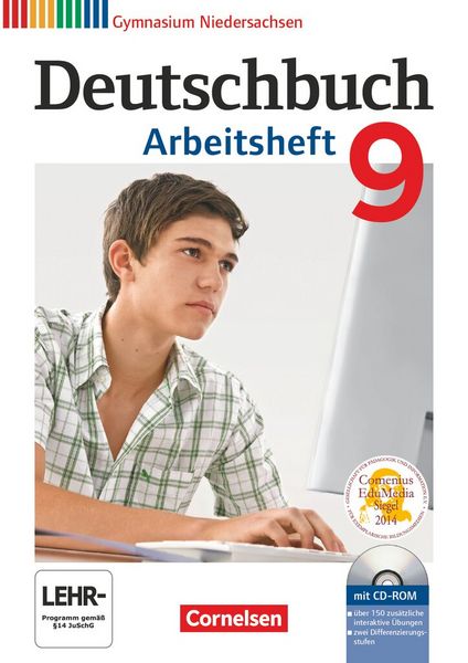 Produktbild: Deutschbuch Gymnasium - Niedersachsen - 2015 - 9. Klasse - Arbeitsheft mit L&ouml;sungen und &Uuml;bungs-CD-ROM