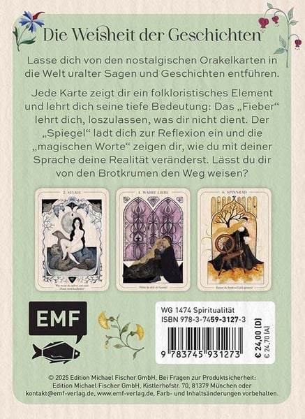 Produktbild: Orakel-Kartenset: Folklore Orakel | Die Liebe, die Reise, die Prophezeiung &ndash; Integriere die zentralen Motive aus Sagen, M&auml;rchen und Erz&auml;hlungen in deine Legung