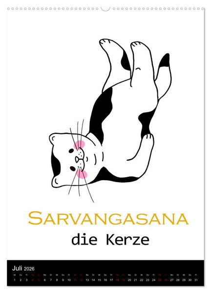 Produktbild: Yogakatzen - ganz entspannt im Hier und Jetzt (Wandkalender 2026 DIN A2 hoch), CALVENDO Monatskalender