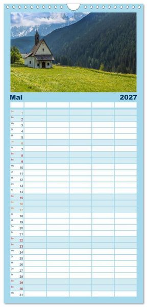 Produktbild: Familienplaner 2027 - MAGISCHES S&Uuml;DTIROL mit 5 Spalten (Wandkalender, 21 x 45 cm) CALVENDO