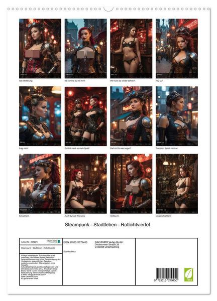 Produktbild: Steampunk - Stadtleben - Rotlichtviertel (hochwertiger Premium Wandkalender 2026 DIN A2 hoch), Kunstdruck in Hochglanz