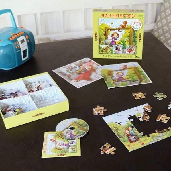 Produktbild: 4 auf einen Streich - Meine M&auml;rchenpuzzle-Box mit CD