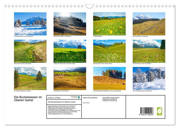 Produktbild: Die Buckelwiesen im Oberen Isartal (Wandkalender 2026 DIN A3 quer), CALVENDO Monatskalender