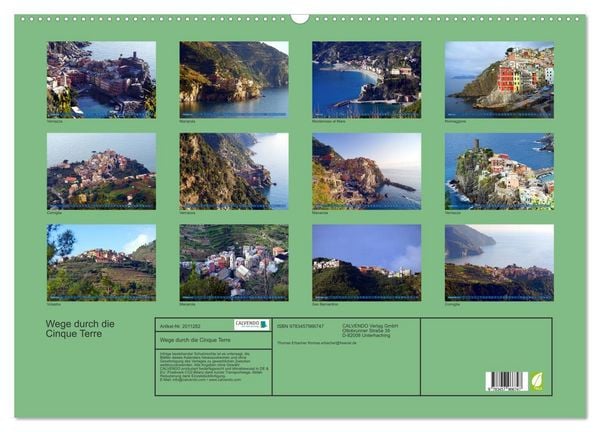 Produktbild: Wege durch die Cinque Terre (Wandkalender 2026 DIN A2 quer), CALVENDO Monatskalender