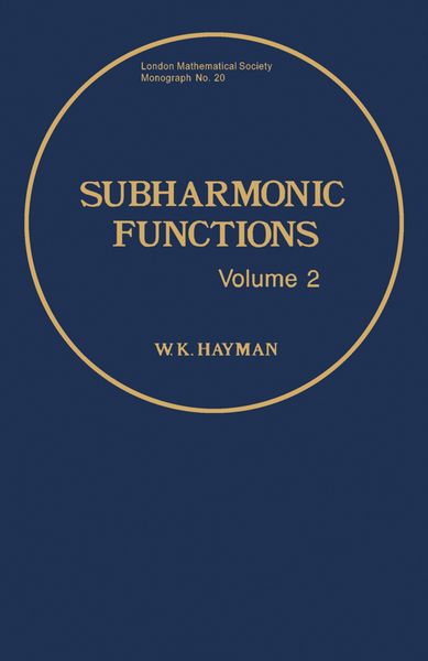 Produktbild: Subharmonic Functions