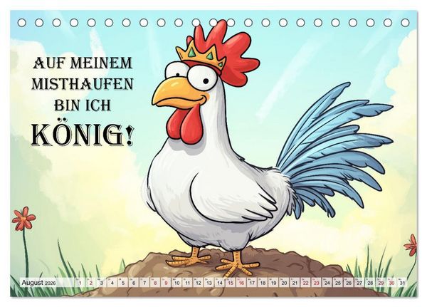 Produktbild: Verr&uuml;cktes H&uuml;hnervolk (Tischkalender 2026 DIN A5 quer), CALVENDO Monatskalender