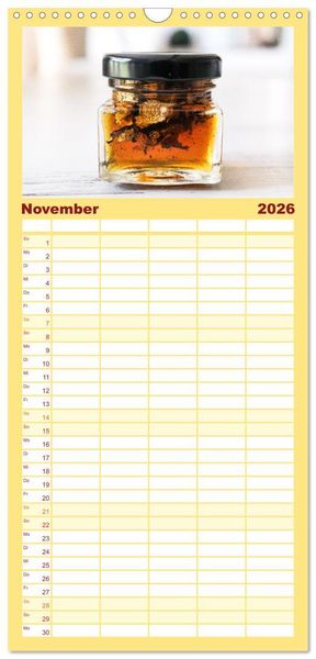 Produktbild: Familienplaner 2026 - Franz&ouml;sische Tr&uuml;ffelwelten mit 5 Spalten (Wandkalender, 21 x 45 cm) CALVENDO