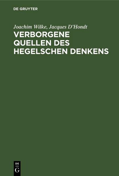 Produktbild: Verborgene Quellen des Hegelschen Denkens
