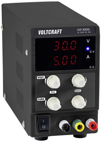 Produktbild: VOLTCRAFT ESP-3005S Labornetzger&auml;t, einstellbar 0 - 30 V 0 - 5 A 150 W Steckanschluss 4 mm schmale Bauform Anzahl Ausg&auml;nge 1 x