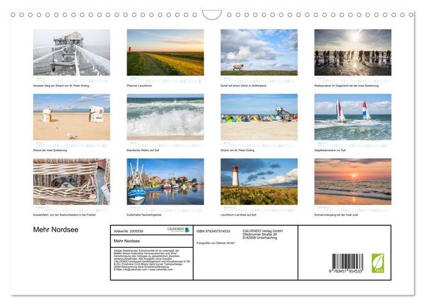 Produktbild: Mehr Nordsee (Wandkalender 2026 DIN A3 quer), CALVENDO Monatskalender