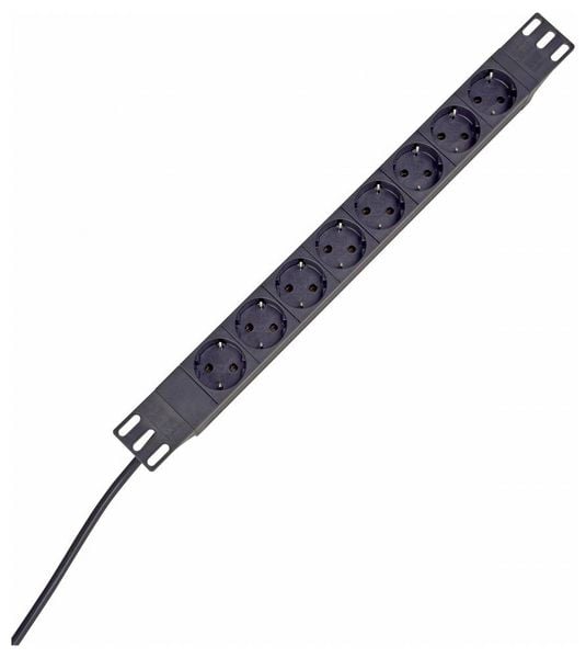 Produktbild: Kopp 930805014 Steckdosenleiste 19 Zoll 8fach Schwarz Schutzkontakt 1St.