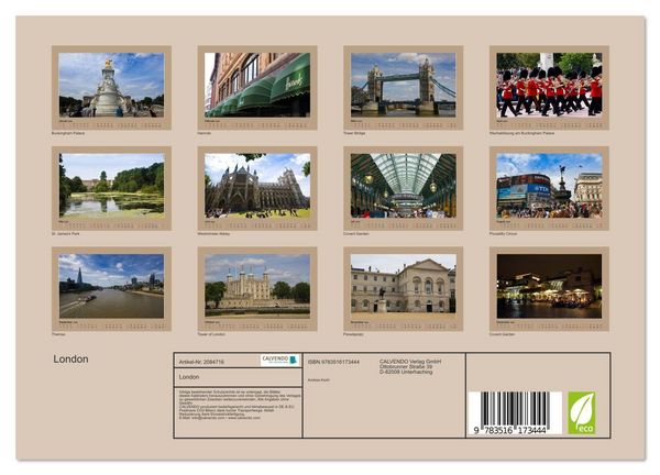 Produktbild: London (Wandkalender 2026 DIN A4 quer), CALVENDO Monatskalender