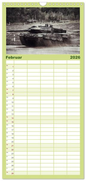 Produktbild: Familienplaner 2026 - Panzerstahl auf der Heide &ndash; Das Heer legt wieder los mit 5 Spalten (Wandkalender, 21 x 45 cm) CALVENDO