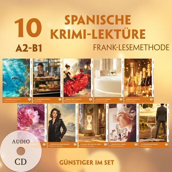 Produktbild: 10 Spanische Krimi-Lekt&uuml;re A2-B1 (10 B&uuml;cher + 10 Audio-CDs)