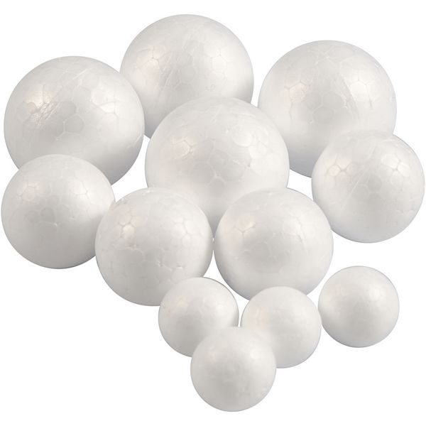 Produktbild: Creativ Company Styropor-Kugeln, D 20+30+40 mm, Wei&szlig;, 12 Stk