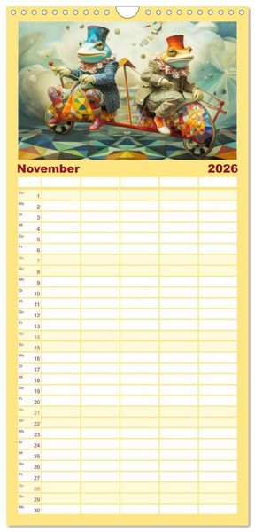 Produktbild: Familienplaner 2026 - Zirkusfantasien - Bezaubernd fremdartig mit 5 Spalten (Wandkalender, 21 x 45 cm) CALVENDO