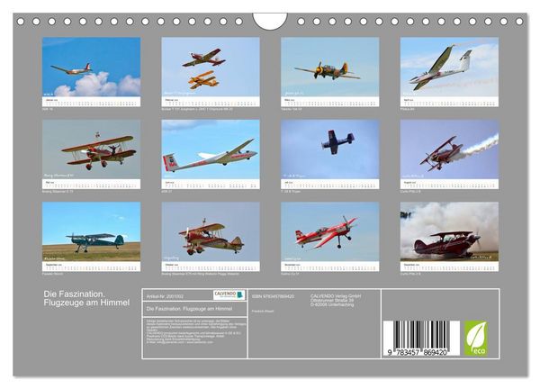 Produktbild: Die Faszination. Flugzeuge am Himmel (Wandkalender 2026 DIN A4 quer), CALVENDO Monatskalender
