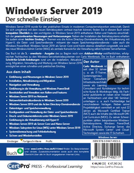 Produktbild: Windows Server 2019 - Der schnelle Einstieg