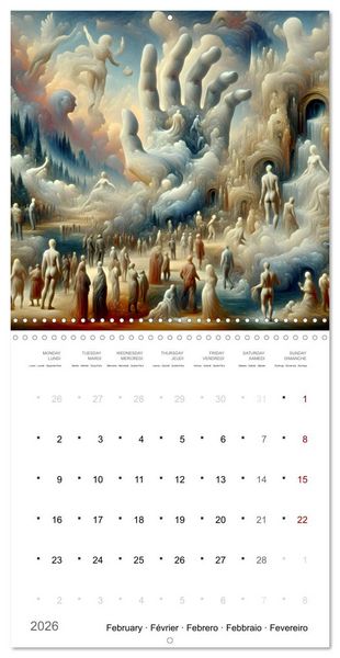 Produktbild: Jeux d'ombre de l'Humanit&eacute; (Calendrier mural carr&eacute; 2026 30x30 cm) Calendrier double avec une page pour vos prises de notes