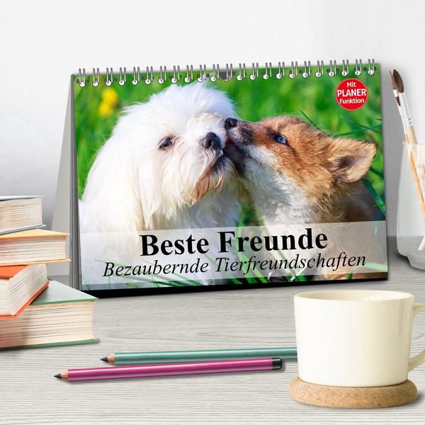Produktbild: Beste Freunde. Bezaubernde Tierfreundschaften (Tischkalender 2026 DIN A5 quer), CALVENDO Monatskalender