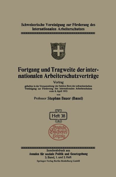 Produktbild: Fortgang und Tragweite der internationalen Arbeiterschutzvertr&auml;ge