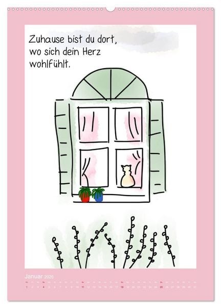 Produktbild: Weisheiten und Spr&uuml;che f&uuml;r mehr Lebensfreude! (Wandkalender 2026 DIN A2 hoch), CALVENDO Monatskalender