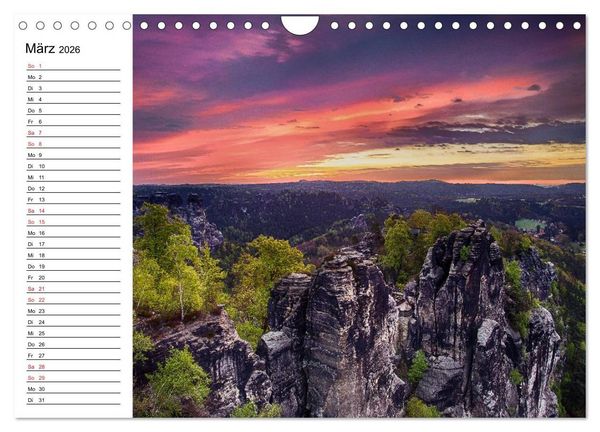 Produktbild: S&auml;chsische Schweiz &ndash; Impressionen (Wandkalender 2026 DIN A4 quer), CALVENDO Monatskalender
