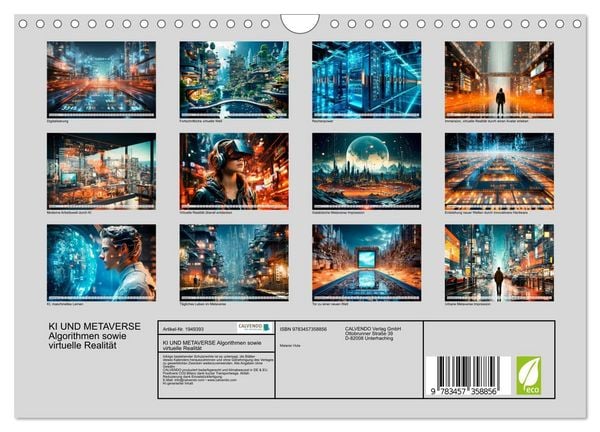 Produktbild: KI UND METAVERSE Algorithmen sowie virtuelle Realit&auml;t (Wandkalender 2026 DIN A4 quer), CALVENDO Monatskalender