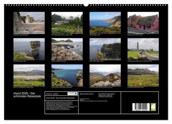 Produktbild: Irland 2026 - Die sch&ouml;nsten Reiseziele (hochwertiger Premium Wandkalender 2026 DIN A2 quer), Kunstdruck in Hochglanz
