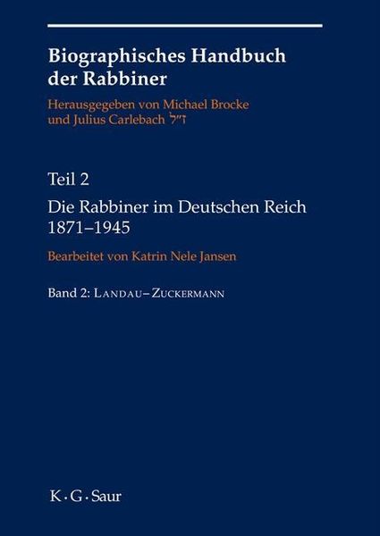 Produktbild: Die Rabbiner im Deutschen Reich 1871-1945