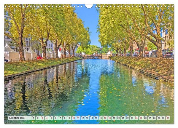 Produktbild: D&uuml;sseldorf Vom Ufer bis zur Skyline (Wandkalender 2026 DIN A3 quer), CALVENDO Monatskalender