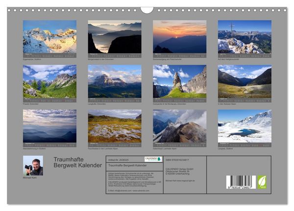 Produktbild: Traumhafte Bergwelt Kalender (Wandkalender 2026 DIN A3 quer), CALVENDO Monatskalender