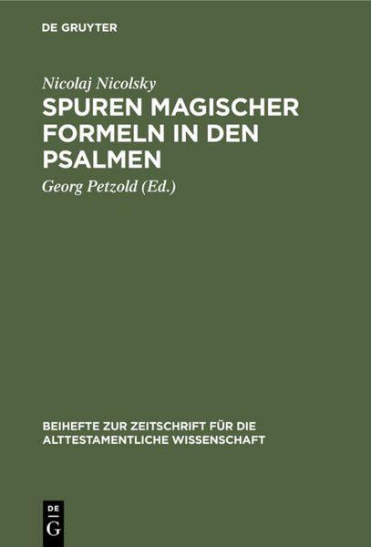 Produktbild: Spuren magischer Formeln in den Psalmen