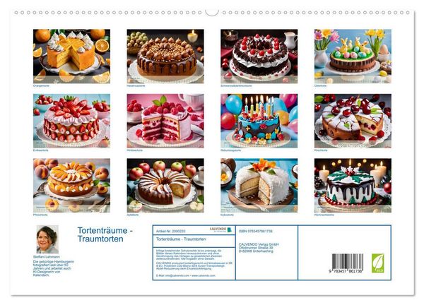 Produktbild: Tortentr&auml;ume - Traumtorten (hochwertiger Premium Wandkalender 2026 DIN A2 quer), Kunstdruck in Hochglanz