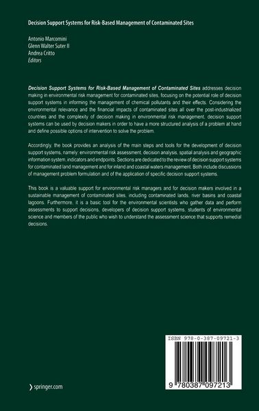 Produktbild: Decision Support Systems for Risk-Based Management of Contaminated Sites