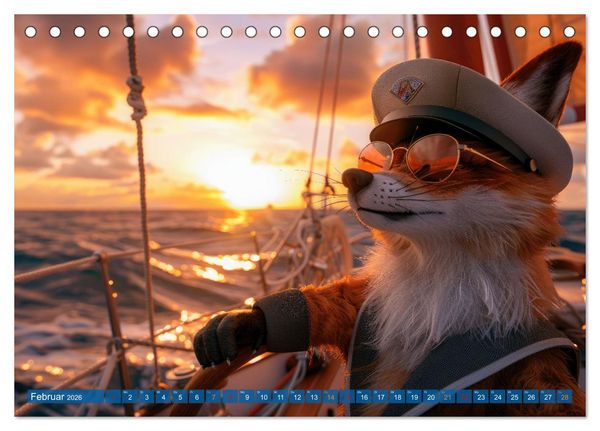 Produktbild: Der tierisch Skipper-Kalender (Tischkalender 2026 DIN A5 quer), CALVENDO Monatskalender